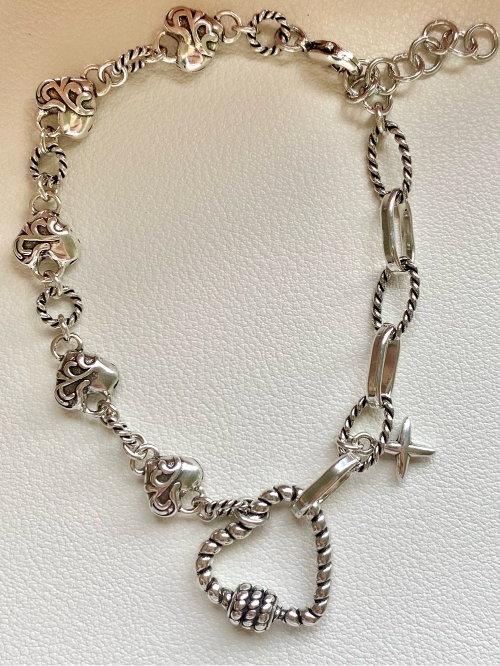Silver Heart & Chain Toggle Bracelet - Silver